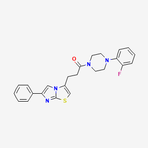 molecular formula C24H23FN4OS B3401005 1-(4-(2-Fluorophenyl)piperazin-1-yl)-3-(6-phenylimidazo[2,1-b]thiazol-3-yl)propan-1-one CAS No. 1040671-46-2