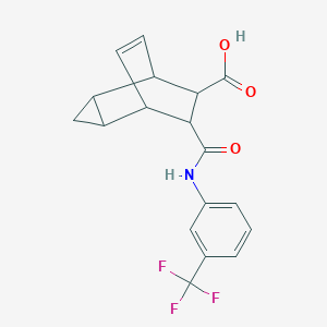 7-{[3-(Trifluoromethyl)anilino]carbonyl}tricyclo[3.2.2.0~2,4~]non-8-ene-6-carboxylic acid