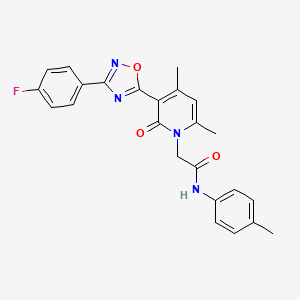 molecular formula C24H21FN4O3 B3401021 2-(3-(3-(4-fluorophenyl)-1,2,4-oxadiazol-5-yl)-4,6-dimethyl-2-oxopyridin-1(2H)-yl)-N-(p-tolyl)acetamide CAS No. 1040671-73-5
