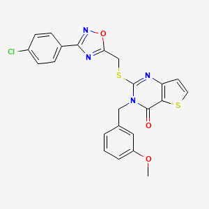 molecular formula C23H17ClN4O3S2 B3401022 2-(((3-(4-chlorophenyl)-1,2,4-oxadiazol-5-yl)methyl)thio)-3-(3-methoxybenzyl)thieno[3,2-d]pyrimidin-4(3H)-one CAS No. 1040671-75-7