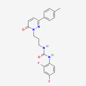 molecular formula C21H20F2N4O2 B3401030 1-(2,4-difluorophenyl)-3-(3-(6-oxo-3-(p-tolyl)pyridazin-1(6H)-yl)propyl)urea CAS No. 1040671-85-9