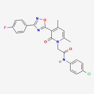 molecular formula C23H18ClFN4O3 B3401038 N-(4-chlorophenyl)-2-(3-(3-(4-fluorophenyl)-1,2,4-oxadiazol-5-yl)-4,6-dimethyl-2-oxopyridin-1(2H)-yl)acetamide CAS No. 1040671-87-1