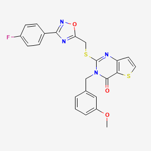 molecular formula C23H17FN4O3S2 B3401039 2-(((3-(4-fluorophenyl)-1,2,4-oxadiazol-5-yl)methyl)thio)-3-(3-methoxybenzyl)thieno[3,2-d]pyrimidin-4(3H)-one CAS No. 1040671-90-6
