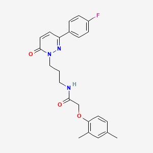 molecular formula C23H24FN3O3 B3401043 2-(2,4-dimethylphenoxy)-N-(3-(3-(4-fluorophenyl)-6-oxopyridazin-1(6H)-yl)propyl)acetamide CAS No. 1040672-01-2