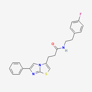 molecular formula C22H20FN3OS B3401057 N-(4-fluorophenethyl)-3-(6-phenylimidazo[2,1-b]thiazol-3-yl)propanamide CAS No. 1040672-60-3