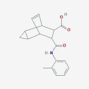 molecular formula C18H19NO3 B340107 7-(2-Toluidinocarbonyl)tricyclo[3.2.2.0~2,4~]non-8-ene-6-carboxylic acid 