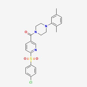 molecular formula C24H24ClN3O3S B3401072 1-[6-(4-Chlorobenzenesulfonyl)pyridine-3-carbonyl]-4-(2,5-dimethylphenyl)piperazine CAS No. 1040673-69-5