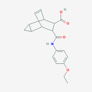 molecular formula C19H21NO4 B340109 7-[(4-Ethoxyanilino)carbonyl]tricyclo[3.2.2.0~2,4~]non-8-ene-6-carboxylic acid 