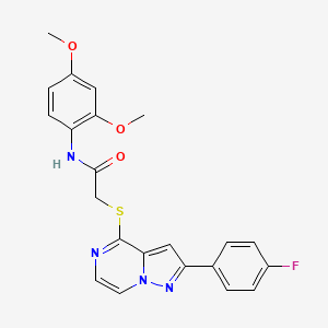 molecular formula C22H19FN4O3S B3401093 N-(2,4-dimethoxyphenyl)-2-{[2-(4-fluorophenyl)pyrazolo[1,5-a]pyrazin-4-yl]sulfanyl}acetamide CAS No. 1040674-17-6