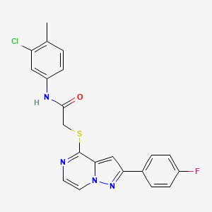 molecular formula C21H16ClFN4OS B3401102 N-(3-chloro-4-methylphenyl)-2-{[2-(4-fluorophenyl)pyrazolo[1,5-a]pyrazin-4-yl]sulfanyl}acetamide CAS No. 1040674-41-6