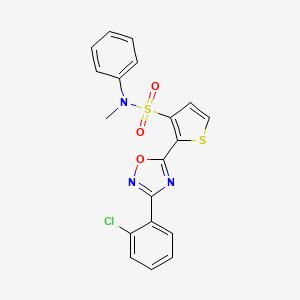 molecular formula C19H14ClN3O3S2 B3401113 2-[3-(2-chlorophenyl)-1,2,4-oxadiazol-5-yl]-N-methyl-N-phenylthiophene-3-sulfonamide CAS No. 1040674-59-6