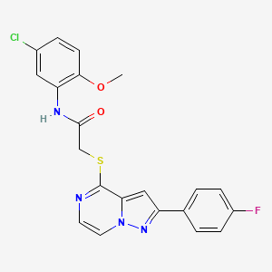 molecular formula C21H16ClFN4O2S B3401117 N-(5-chloro-2-methoxyphenyl)-2-{[2-(4-fluorophenyl)pyrazolo[1,5-a]pyrazin-4-yl]sulfanyl}acetamide CAS No. 1040674-65-4