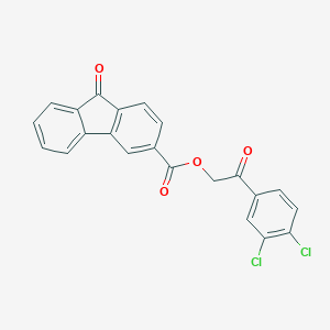 molecular formula C22H12Cl2O4 B340112 2-(3,4-dichlorophenyl)-2-oxoethyl 9-oxo-9H-fluorene-3-carboxylate 