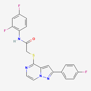 molecular formula C20H13F3N4OS B3401126 N-(2,4-difluorophenyl)-2-{[2-(4-fluorophenyl)pyrazolo[1,5-a]pyrazin-4-yl]sulfanyl}acetamide CAS No. 1040674-73-4
