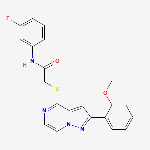 molecular formula C21H17FN4O2S B3401130 N-(3-fluorophenyl)-2-{[2-(2-methoxyphenyl)pyrazolo[1,5-a]pyrazin-4-yl]sulfanyl}acetamide CAS No. 1040674-74-5