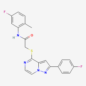 molecular formula C21H16F2N4OS B3401133 N-(5-fluoro-2-methylphenyl)-2-{[2-(4-fluorophenyl)pyrazolo[1,5-a]pyrazin-4-yl]sulfanyl}acetamide CAS No. 1040674-81-4