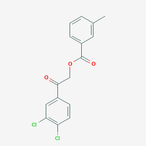 molecular formula C16H12Cl2O3 B340114 2-(3,4-Dichlorophenyl)-2-oxoethyl 3-methylbenzoate 