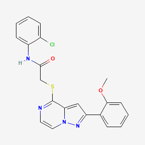 molecular formula C21H17ClN4O2S B3401141 N-(2-chlorophenyl)-2-{[2-(2-methoxyphenyl)pyrazolo[1,5-a]pyrazin-4-yl]sulfanyl}acetamide CAS No. 1040674-82-5