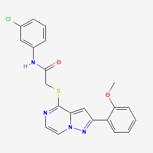molecular formula C21H17ClN4O2S B3401150 N-(3-chlorophenyl)-2-{[2-(2-methoxyphenyl)pyrazolo[1,5-a]pyrazin-4-yl]sulfanyl}acetamide CAS No. 1040674-89-2