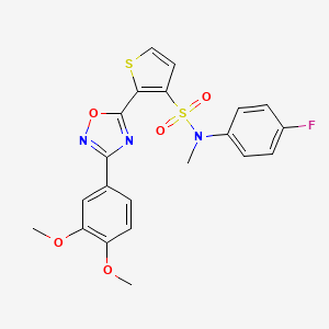 molecular formula C21H18FN3O5S2 B3401158 2-[3-(3,4-dimethoxyphenyl)-1,2,4-oxadiazol-5-yl]-N-(4-fluorophenyl)-N-methylthiophene-3-sulfonamide CAS No. 1040674-90-5