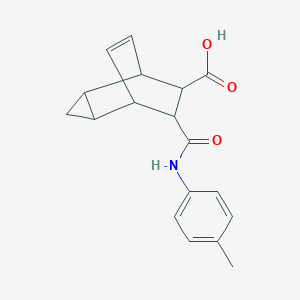 molecular formula C18H19NO3 B340116 7-(4-Toluidinocarbonyl)tricyclo[3.2.2.0~2,4~]non-8-ene-6-carboxylic acid 