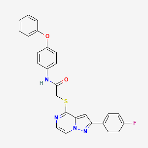2-{[2-(4-fluorophenyl)pyrazolo[1,5-a]pyrazin-4-yl]sulfanyl}-N-(4-phenoxyphenyl)acetamide