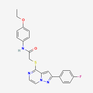 molecular formula C22H19FN4O2S B3401176 N-(4-ethoxyphenyl)-2-{[2-(4-fluorophenyl)pyrazolo[1,5-a]pyrazin-4-yl]sulfanyl}acetamide CAS No. 1040675-09-9
