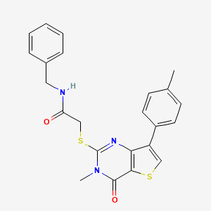 molecular formula C23H21N3O2S2 B3401178 N-benzyl-2-{[3-methyl-7-(4-methylphenyl)-4-oxo-3,4-dihydrothieno[3,2-d]pyrimidin-2-yl]thio}acetamide CAS No. 1040675-18-0