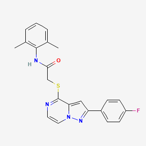 molecular formula C22H19FN4OS B3401181 N-(2,6-dimethylphenyl)-2-{[2-(4-fluorophenyl)pyrazolo[1,5-a]pyrazin-4-yl]sulfanyl}acetamide CAS No. 1040675-24-8