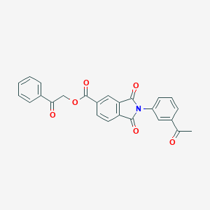 molecular formula C25H17NO6 B340119 2-Oxo-2-phenylethyl 2-(3-acetylphenyl)-1,3-dioxo-5-isoindolinecarboxylate 