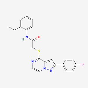 molecular formula C22H19FN4OS B3401204 N-(2-ethylphenyl)-2-{[2-(4-fluorophenyl)pyrazolo[1,5-a]pyrazin-4-yl]sulfanyl}acetamide CAS No. 1040675-65-7