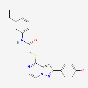 molecular formula C22H19FN4OS B3401212 N-(3-ethylphenyl)-2-{[2-(4-fluorophenyl)pyrazolo[1,5-a]pyrazin-4-yl]sulfanyl}acetamide CAS No. 1040675-72-6