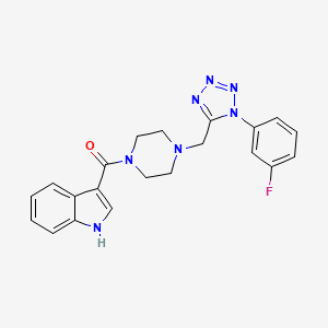 molecular formula C21H20FN7O B3401222 (4-((1-(3-fluorophenyl)-1H-tetrazol-5-yl)methyl)piperazin-1-yl)(1H-indol-3-yl)methanone CAS No. 1040676-27-4