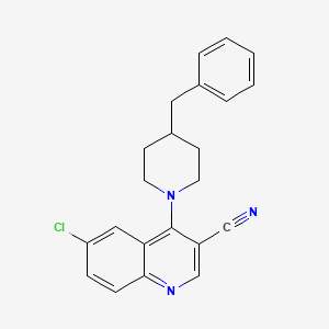molecular formula C22H20ClN3 B3401226 4-(4-Benzylpiperidin-1-yl)-6-chloroquinoline-3-carbonitrile CAS No. 1040676-48-9