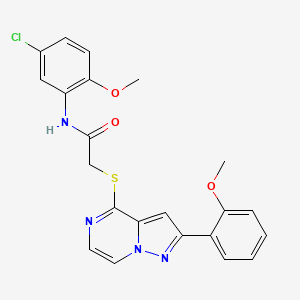 molecular formula C22H19ClN4O3S B3401248 N-(5-chloro-2-methoxyphenyl)-2-{[2-(2-methoxyphenyl)pyrazolo[1,5-a]pyrazin-4-yl]sulfanyl}acetamide CAS No. 1040676-55-8