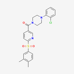 molecular formula C24H24ClN3O3S B3401255 1-(2-Chlorophenyl)-4-[6-(3,4-dimethylbenzenesulfonyl)pyridine-3-carbonyl]piperazine CAS No. 1040676-79-6