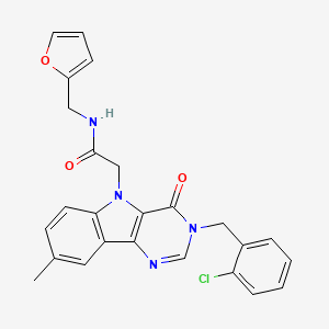 molecular formula C25H21ClN4O3 B3401262 2-(3-(2-chlorobenzyl)-8-methyl-4-oxo-3H-pyrimido[5,4-b]indol-5(4H)-yl)-N-(furan-2-ylmethyl)acetamide CAS No. 1040677-02-8