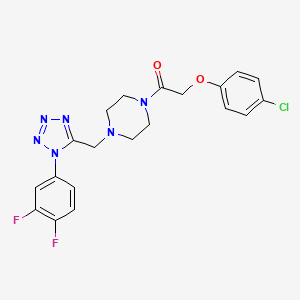 molecular formula C20H19ClF2N6O2 B3401270 2-(4-chlorophenoxy)-1-(4-((1-(3,4-difluorophenyl)-1H-tetrazol-5-yl)methyl)piperazin-1-yl)ethanone CAS No. 1040677-07-3