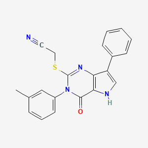 molecular formula C21H16N4OS B3401278 2-((4-oxo-7-phenyl-3-(m-tolyl)-4,5-dihydro-3H-pyrrolo[3,2-d]pyrimidin-2-yl)thio)acetonitrile CAS No. 1040677-08-4