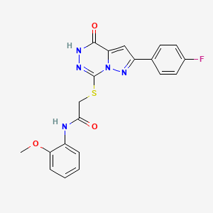 molecular formula C20H16FN5O3S B3401282 2-{[2-(4-fluorophenyl)-4-oxo-4,5-dihydropyrazolo[1,5-d][1,2,4]triazin-7-yl]thio}-N-(2-methoxyphenyl)acetamide CAS No. 1040677-33-5