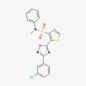 molecular formula C19H14ClN3O3S2 B3401291 2-[3-(3-chlorophenyl)-1,2,4-oxadiazol-5-yl]-N-methyl-N-phenylthiophene-3-sulfonamide CAS No. 1040678-04-3