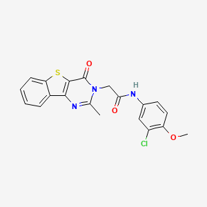 molecular formula C20H16ClN3O3S B3401295 N-(3-chloro-4-methoxyphenyl)-2-(2-methyl-4-oxo[1]benzothieno[3,2-d]pyrimidin-3(4H)-yl)acetamide CAS No. 1040678-07-6
