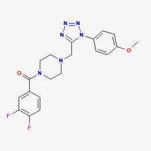 molecular formula C20H20F2N6O2 B3401302 (3,4-difluorophenyl)(4-((1-(4-methoxyphenyl)-1H-tetrazol-5-yl)methyl)piperazin-1-yl)methanone CAS No. 1040678-33-8