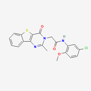 molecular formula C20H16ClN3O3S B3401308 N-(5-chloro-2-methoxyphenyl)-2-(2-methyl-4-oxo[1]benzothieno[3,2-d]pyrimidin-3(4H)-yl)acetamide CAS No. 1040678-34-9
