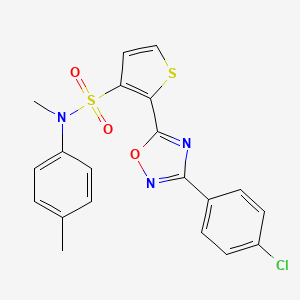 molecular formula C20H16ClN3O3S2 B3401329 2-[3-(4-chlorophenyl)-1,2,4-oxadiazol-5-yl]-N-methyl-N-(4-methylphenyl)thiophene-3-sulfonamide CAS No. 1040678-52-1