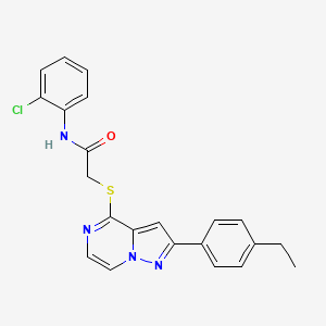 molecular formula C22H19ClN4OS B3401338 N-(2-chlorophenyl)-2-{[2-(4-ethylphenyl)pyrazolo[1,5-a]pyrazin-4-yl]sulfanyl}acetamide CAS No. 1040678-70-3