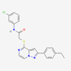 molecular formula C22H19ClN4OS B3401350 N-(3-chlorophenyl)-2-{[2-(4-ethylphenyl)pyrazolo[1,5-a]pyrazin-4-yl]sulfanyl}acetamide CAS No. 1040678-74-7