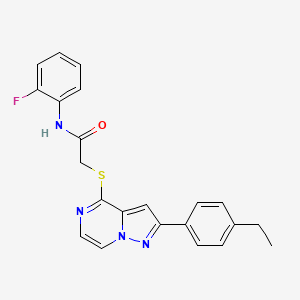 molecular formula C22H19FN4OS B3401365 2-{[2-(4-ethylphenyl)pyrazolo[1,5-a]pyrazin-4-yl]sulfanyl}-N-(2-fluorophenyl)acetamide CAS No. 1040678-82-7