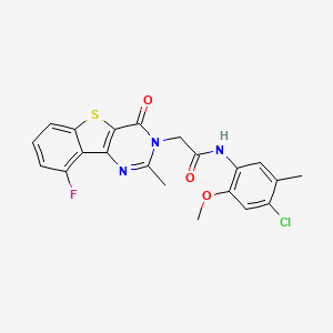 molecular formula C21H17ClFN3O3S B3401370 N-(4-chloro-2-methoxy-5-methylphenyl)-2-(9-fluoro-2-methyl-4-oxo[1]benzothieno[3,2-d]pyrimidin-3(4H)-yl)acetamide CAS No. 1040678-83-8