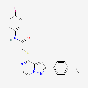 2-{[2-(4-ethylphenyl)pyrazolo[1,5-a]pyrazin-4-yl]sulfanyl}-N-(4-fluorophenyl)acetamide